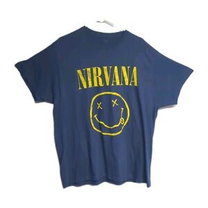 Nirvana Smiley Classic Graphic Tee Shirt Men XXLarge T-shirt Navy 2XX